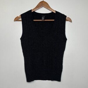 Theory 100% Cashmere Cable Knit Sweater Vest Gray Size XS Petite XSP
